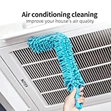 Flexible Micro Fiber Duster With Telescopic Stainless Steel Handle for Fan Cleaning