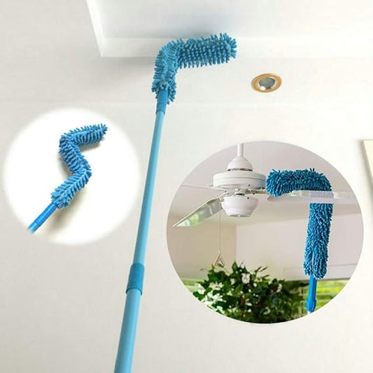 Flexible Micro Fiber Duster With Telescopic Stainless Steel Handle for Fan Cleaning